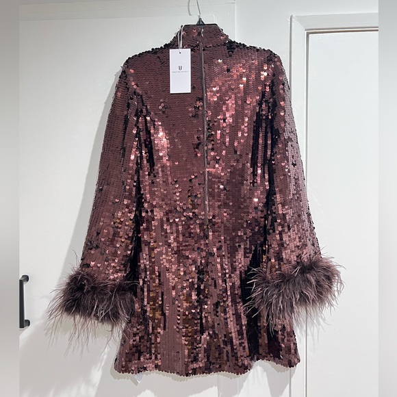 Forever Unique LIMITED EDITION CHOCOLATE SEQUIN MINI DRESS - Picture 9 of 9